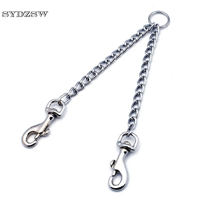 SYDZSW Heavy Duty Metal Chain Double Pet Dog Clip Leash Coupler No Tangle Two Dog Leash Coupler 40cm60cm1