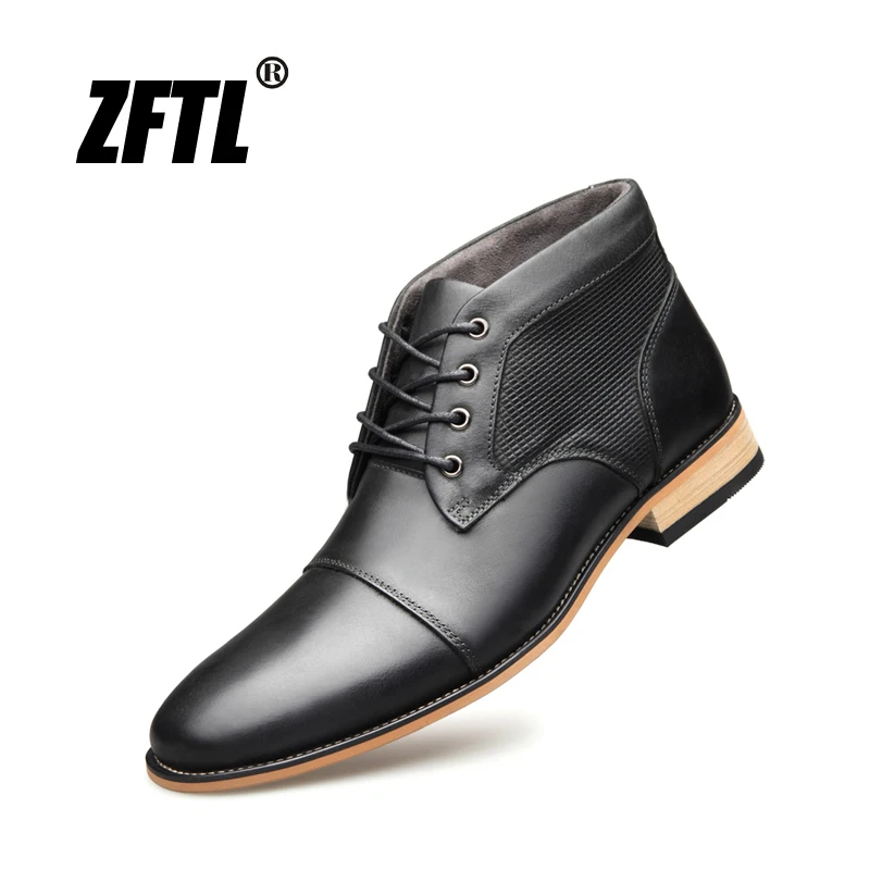 ZFTL New Men Martin boots Handmade shoes Genuine Leather Man Ankle boots male casual high-top shoes big size men Desert boots 05