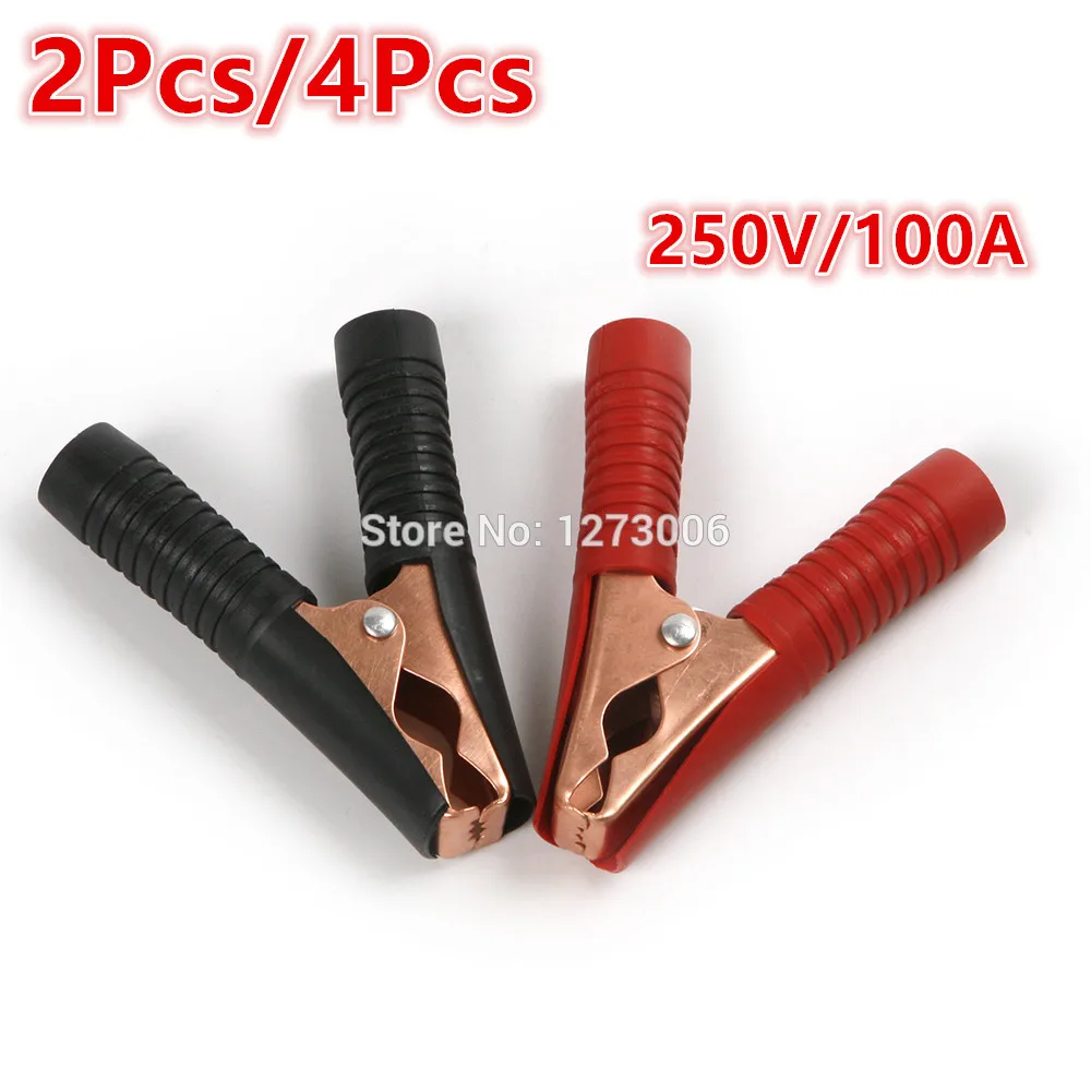 Universal 2/4Pcs 250V/100A High Power Battery Clips For Car Bike