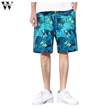 Womail,, повседневные мужские брюки, прямые, модные, летние, трендовые, с принтом в виде листьев, свободные, плюс размер, пять cent, пляжные брюки, June6