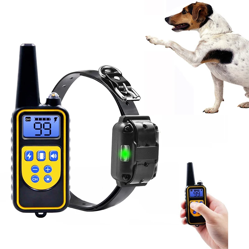 

800m Electric Dog Training Collar Pet Remote Control Waterproof Rechargeable With LCD Display For All Size Shock Vibration Sound