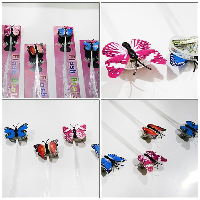 Лампа-бабочка оплетка косичкой из серебристых волос люминесцентные игрушки для детских игрушек и выходные туфли на выпускной реквизит подарок для подруги A023