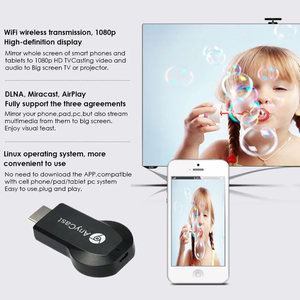 AnyCast M2 Plus tv Stick 4K для Apple tv Airplay 1080P беспроводной WiFi Дисплей ТВ Ключ Приемник Android tv Miracast для телефона ПК