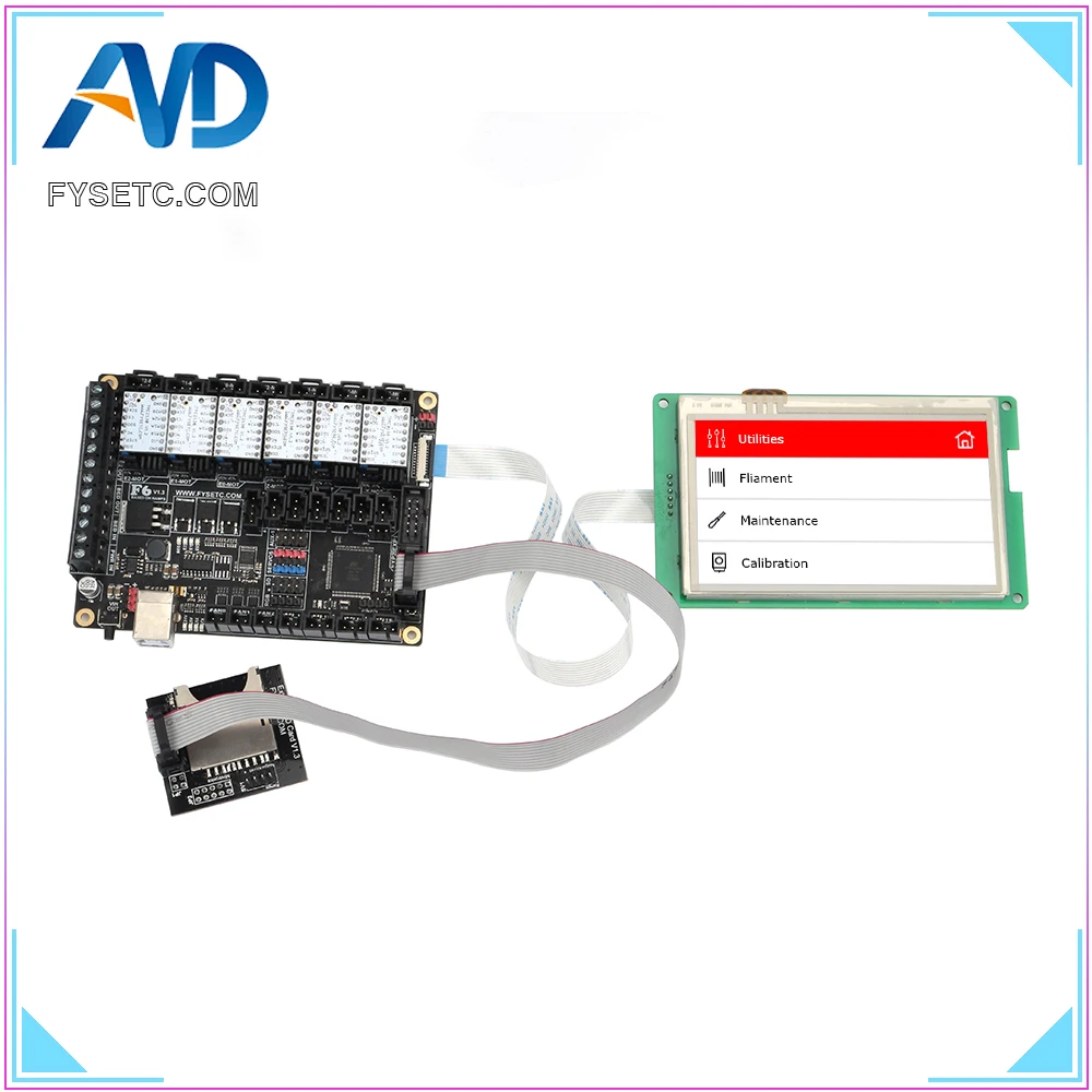 FYSETC F6 V1.3 все-в-одном материнской платы + 4,3 "дюймов Сенсорный экран + 6 шт TMC2100/TMC2208/TMC2130 v1.2/DRV8825/S109/A4988/ST820