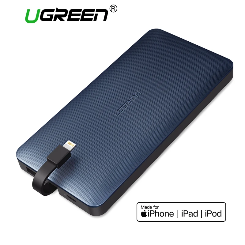 Ugreen 10000mah Power Bank Portable External Battery font b Powerbank b font with Charging Cable for