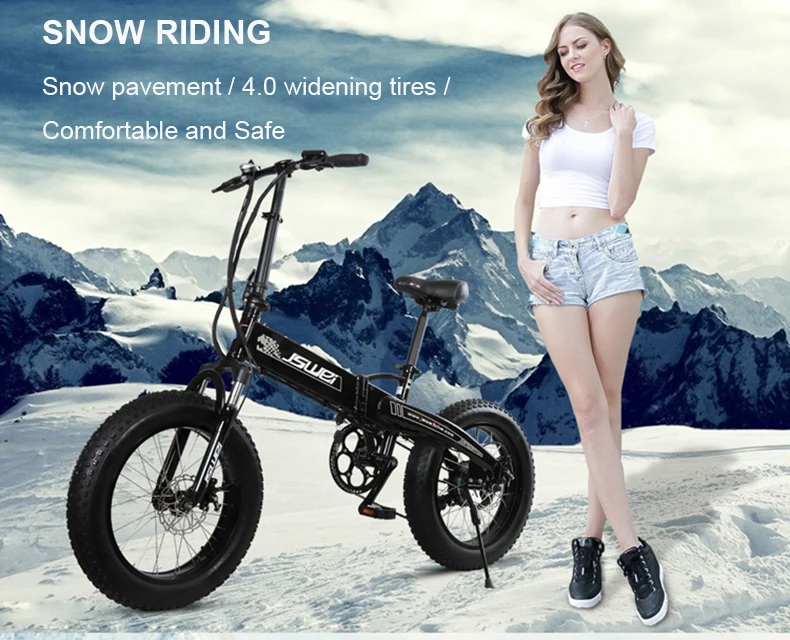 Perfect Folding electric bike 20 inches 4.0snow fat tires 36v li-ion battery power battery 350W variable-speed electric bicycle adult 3