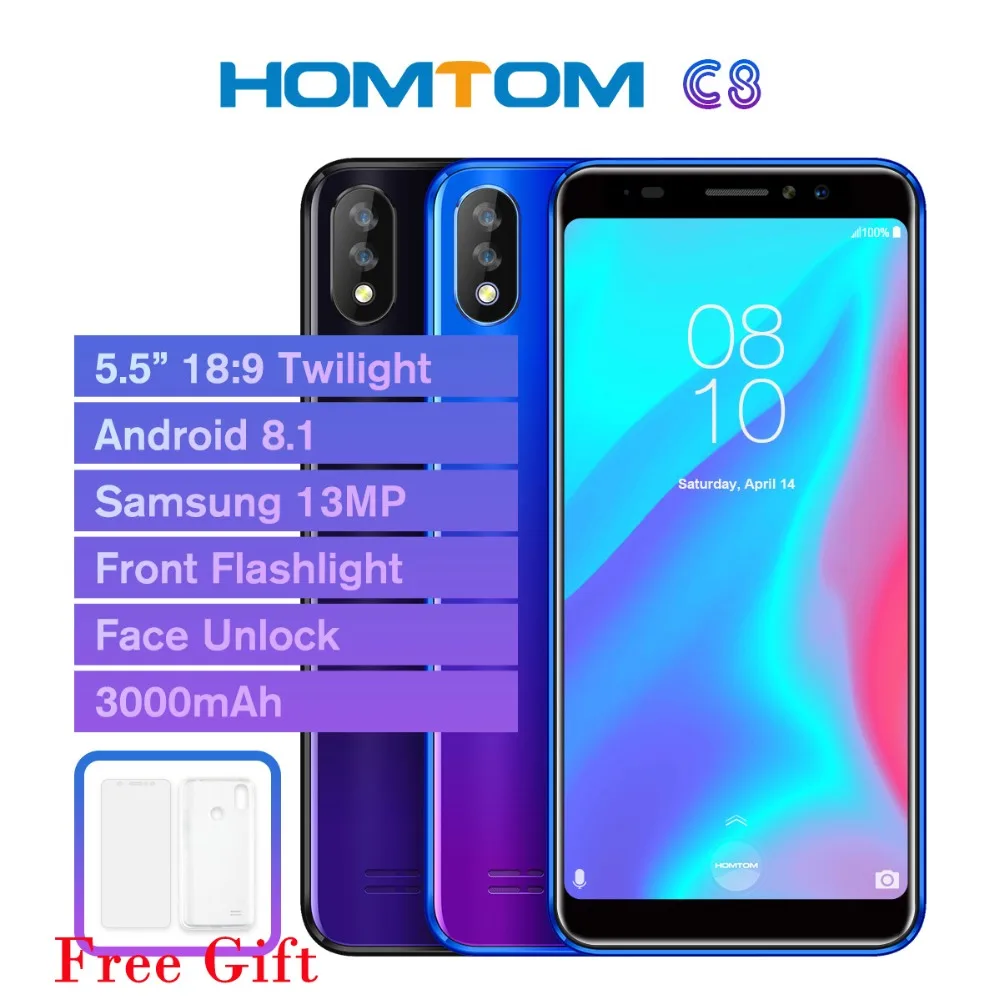 

Original HOMTOM C8 5.5'' Smartphone RAM 2GB ROM 16GB MT6739 Quad Core Fingerprint Unlocked Dual SIM OTG GPS Android Mobile Phone