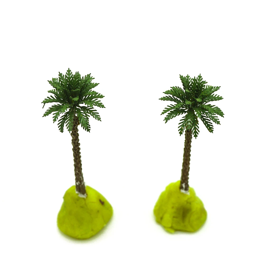 

1/400 4.2cm scale palm trees with copper leaves Cocos nucifera model palm trees for scenery train layout constructions