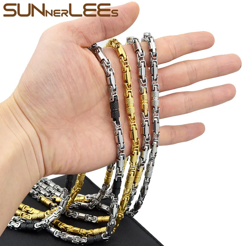 SUNNERLEES 316L ожерелье из нержавеющей стали 6 мм Геометрическая Византийская