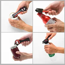 New Multifunctional Stainless Steel Bottle Opener 5 in One Creative Can Opener Long Handle Durable Kitchen Accessories Tool kitchen seven in one bottle opener small tool