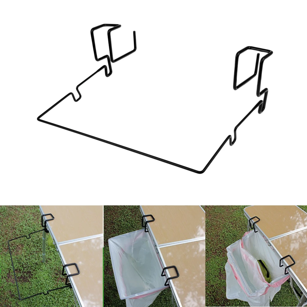 

Hanging Rubbish Trash Garbage Bag Holder Camping Table Waste Container Rack Clip for Outdoor Hiking Backpacking Fishing Tool