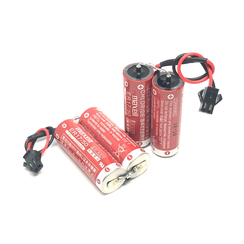 

2pack/lot New Original Maxell ER17/50 3.6V 5500mah Robot Battery lithium plc batteries pack with black connector