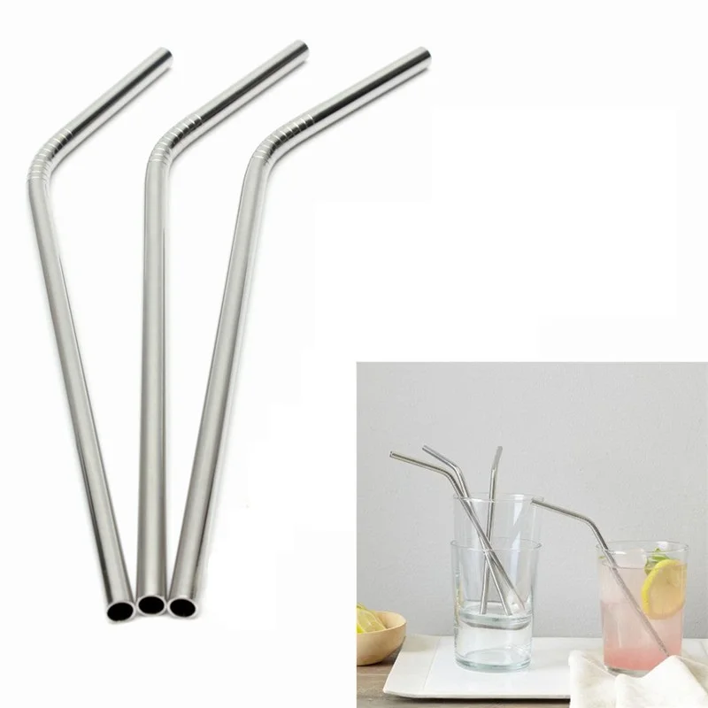 Buy 100pcs 266mm Long Stainless Steel Straw Steel