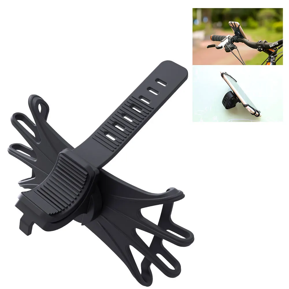 Clearance Black Silicone Cycling Tools Electric Motorcycle Navigation Bracket Bicycle Handbar Clip Durable Mountain Bike 5