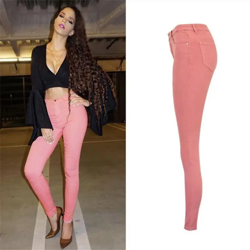 SupSindy, хит, женские джинсы, модные, розовые, тянущиеся, обтягивающие, для женщин, на бедрах, высокая талия, джинсы для женщин, узкие брюки, джинсовые брюки