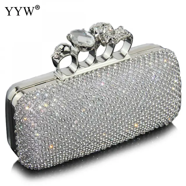 Buy Diamonds Clutch Bags for Women 2018 Silver Evening