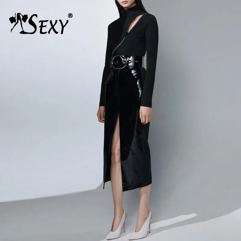 Gosexy 2019 новинка женский сексуальный комплект Круглый ворот длинный рукав полый