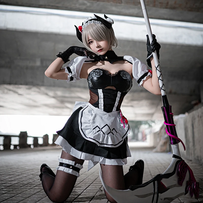 Аниме! Honkai Impact 3rd Rita Rossweisse Valkyrja платье горничной сексуальная красивая форма