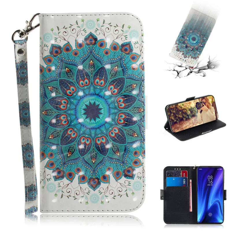 

2019 TPU Leather Case For Xiaomi Redmi k20 Pro 7 7A COVER Case 3D Relief Flip Mobile Phone Bag For Xiaomi MI 9T Pro Wallet Case