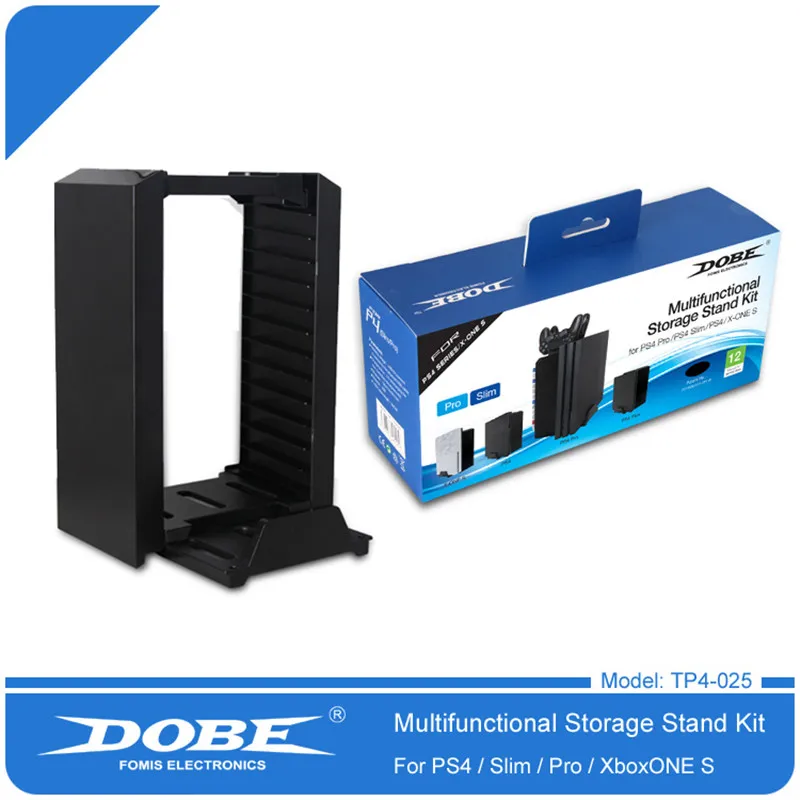 

Dobe Multifunctional Disk Storage Stand Kit with DS4 Controller Charging Dock for Playstation 4 PS4 Pro Slim XBOX ONE S