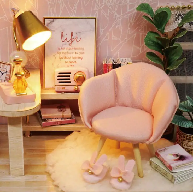 Diy Doll House Wooden Furniture House Miniature house Assemble 3D Miniaturas Dollhouse Kits Toys For Children Birthday Gift