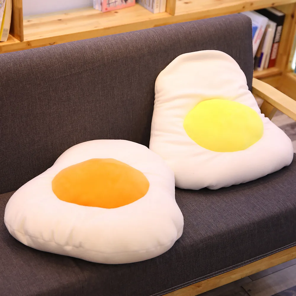 

30/45/65cm Simulation egg plush toy soft stuffed pillow Poached egg Cook Delicious Food cushion Child girl slepp Birthday gift