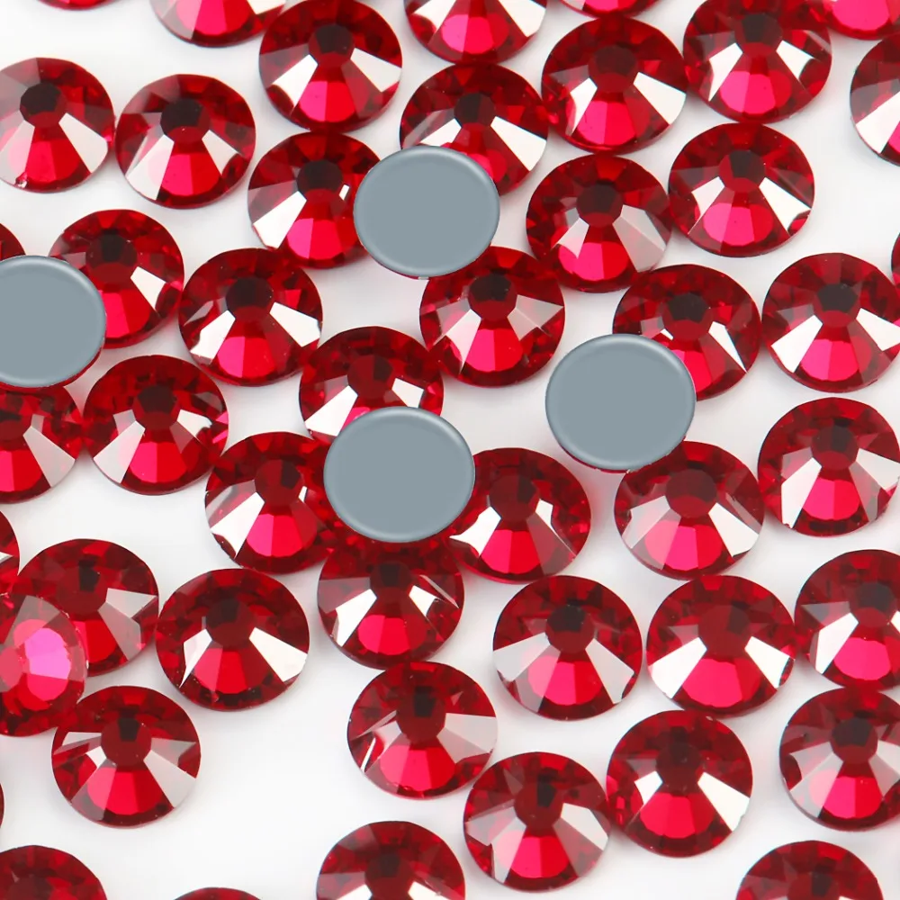 

New SMC Cut Dark Siam Iron on Rhinestone ss16 ss20 ss30 Red Color Hotfix Rhinestones AAAAA Grade for Luxury DIY things
