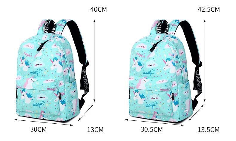 CIKER, женский рюкзак, единорог, милый, школьный, с принтом, рюкзак, рюкзак, школьные сумки для девочек-подростков, Mochila, дорожный, мягкий
