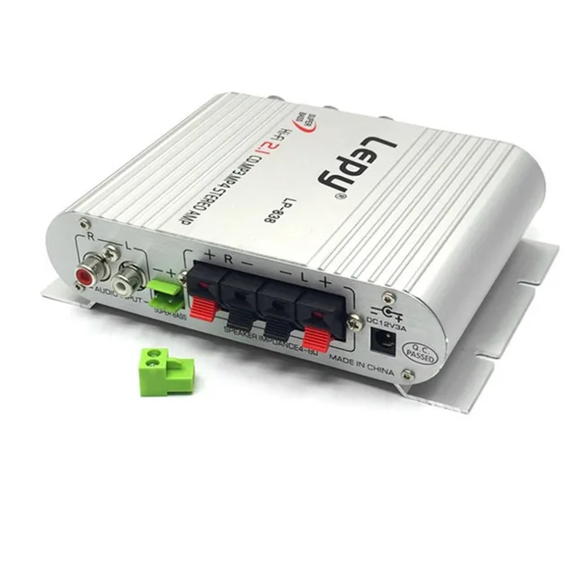 Best Offers LP-838 Portable Power Amplifier Hi-Fi 2.1 MP3 Radio Audio Stereo Bass Speaker Booster Player for Home Car Motorbike silver