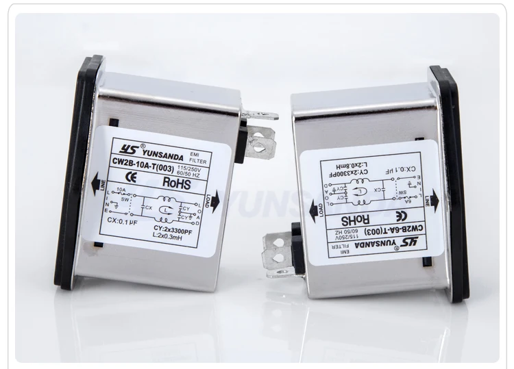 10 А мощность EMI фильтр с большой кулисный переключатель и разъем CW2B-10A-T(003