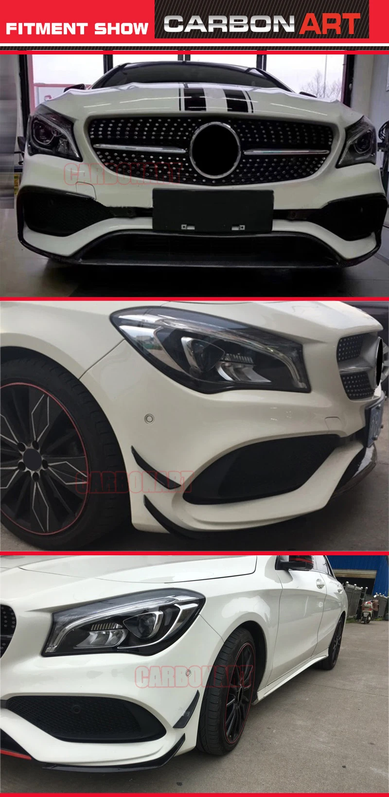 CLA Class cl45 стиль для оперения переднего бампера фартук W117 передняя губа плавник для Mercedes- подтяжки лица спортивная версия