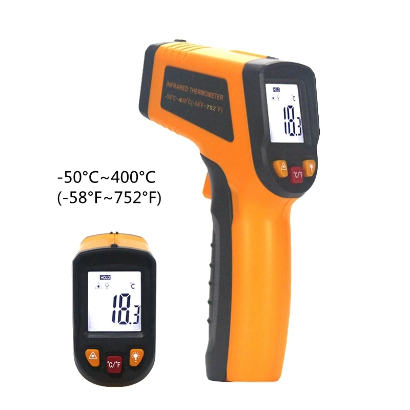 Бесконтактный цифровой ИК инфракрасный термометр-50~ 600C-50~ 400C-50~ 360C пирометр лазерный измеритель температуры - Цвет: Yellow 400C