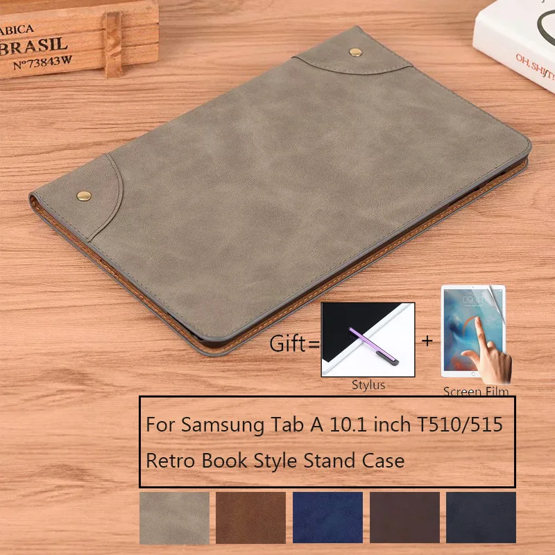 Скидка Чехол для планшета с подставкой для samsung Galaxy Tab A 10,1, 2019, SM T510, SM T515, чехол из искусственной кожи, защитный чехол в стиле ретро