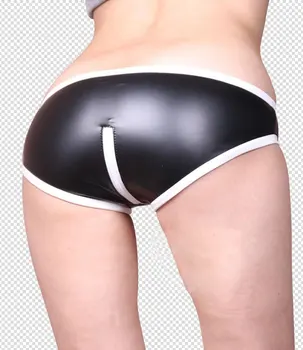 

Sexy Zipper Open U Crotch Shorts Latex Plus Size Micro MINI Hot Shorts Low Rise Waist Booty Short Culb Pole Dancing Wear