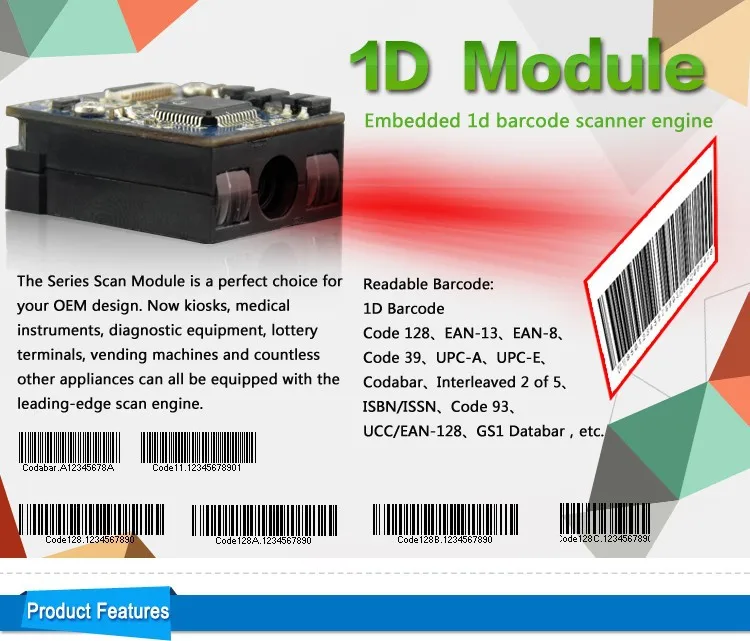 LV1400 дешевый 1D CCD Модуль сканера штрих-кода с последовательным или USB интерфейсом