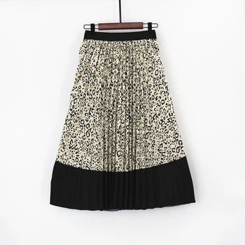 

MNOGCC Women's Animal Pattern Long Pleated Skirts 2019 Summer Bohemian Printed High Waist Large Party Club A Line Skirts
