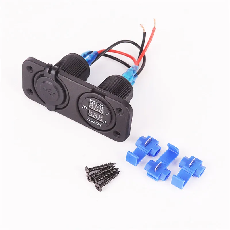 

car 5V 3.1A USB power charge socket DC voltage current meter 2 in1 Auto mobile phone charger