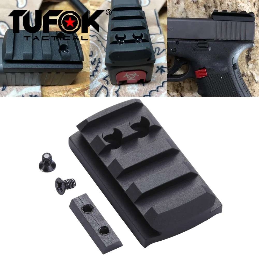 Tufok Glock пластина G17/19/22/23/26/27/34 Glock крепление для тачскрин Сенсорная панель Sightmark Burris вихревой красная точка зрения Пикатинни опорный кронштейн с адаптером