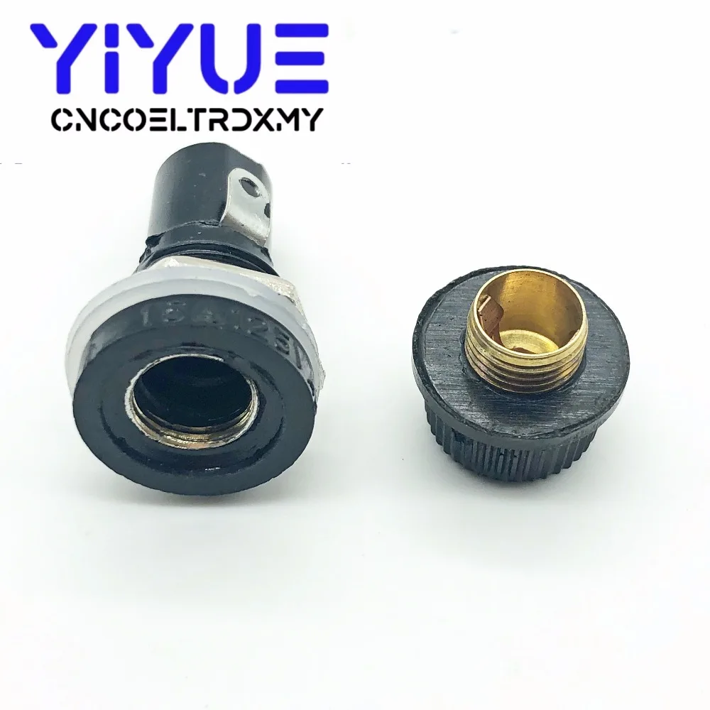 5pcslot 520mm glass fuse holders 5x20 black insurance tube socket fuse holder for 520 insurance Panel Mount Fuse Holder (6)