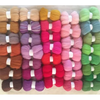 

ceramic fibre wool feltro mixed feutrine naaldvilten lana merino wool fibre roving for needle feling kit wool diy crafa 36colors
