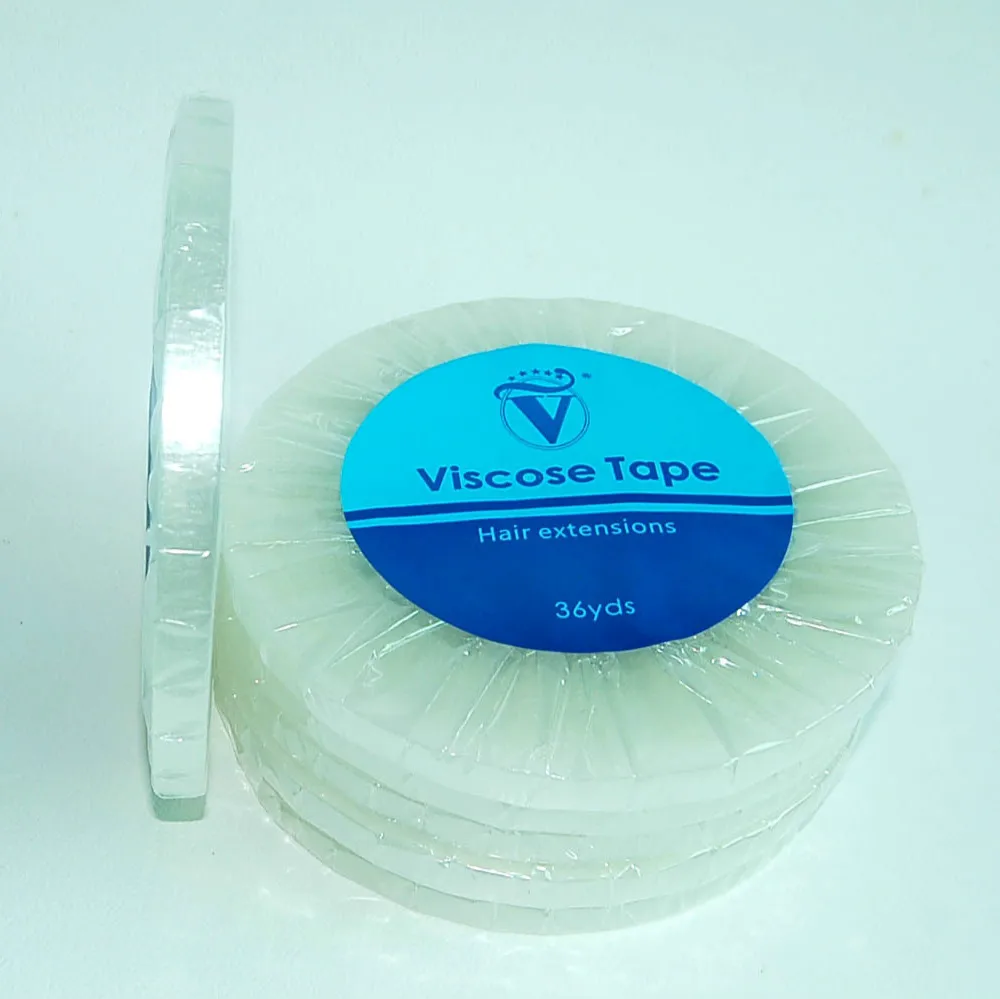 5 Roll Invisible Italy Hair Tape Transparent Like Ice 0.8*36 Yards Double-Sided Adhesive Tape for Skin Weft Tape Hair Extensions