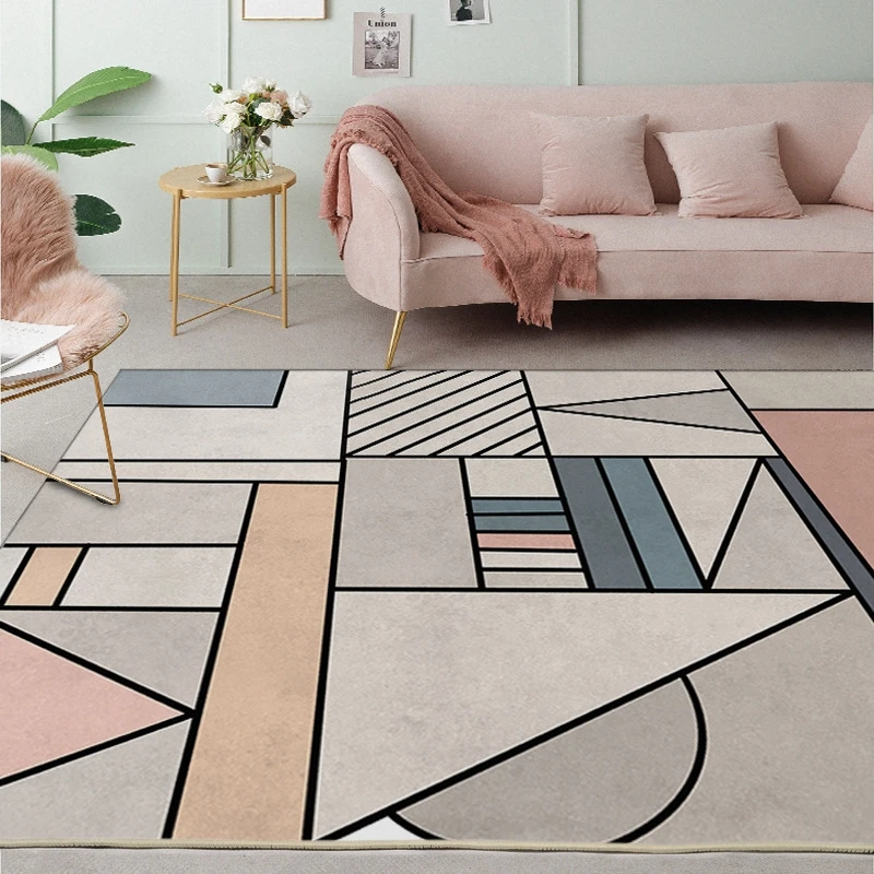 

Geometric Nordic Minimalist Carpet Tapete Large Living Room Bedroom Tea Table Rugs and Carpets Rectangular Anti-Skid Floor Mats