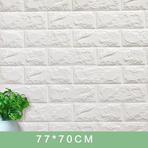 

Hot Sale 70x77cm PE Foam DIY 3D Wall Stickers Home Decor Wallpaper Wall Decor Brick Living Room Kids Bedroom Decorative Sticker