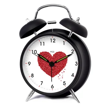 

Fashion Creative 4 Inch White Night Home Furnishing Alarm Clock Red Heart Cute Student LED Clocks