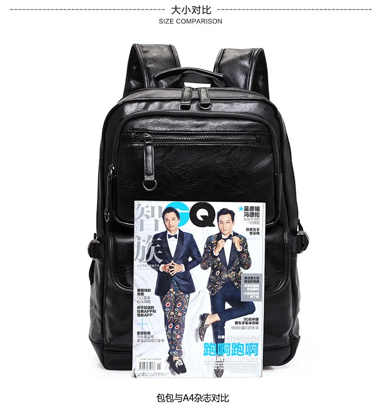 nova moda real natural couro estudante mochila