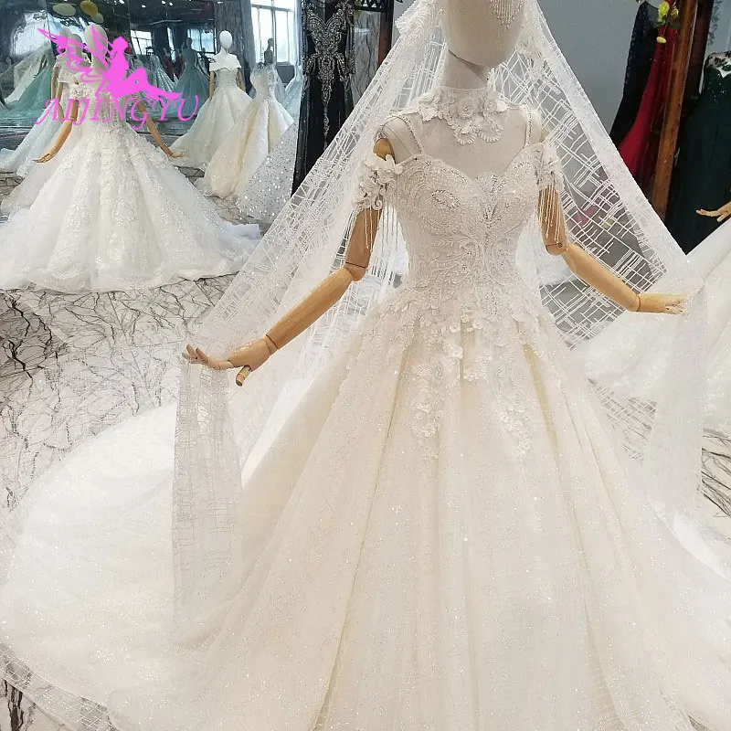 white and lavender wedding dress