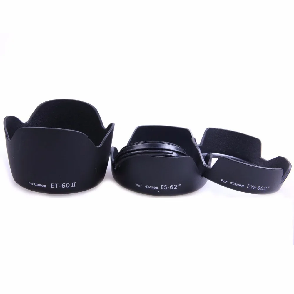 EW-60C II+ET-60 II+ES-62 II Lens Hood for CANON EF 18-55mm 55-250mm 50mm f1.8 II Camera Lens EW-60C II+ET-60 II+ES-62 II Lens Hood for CANON EF 18-55mm 55-250mm 50mm f1.8 II Camera Lens