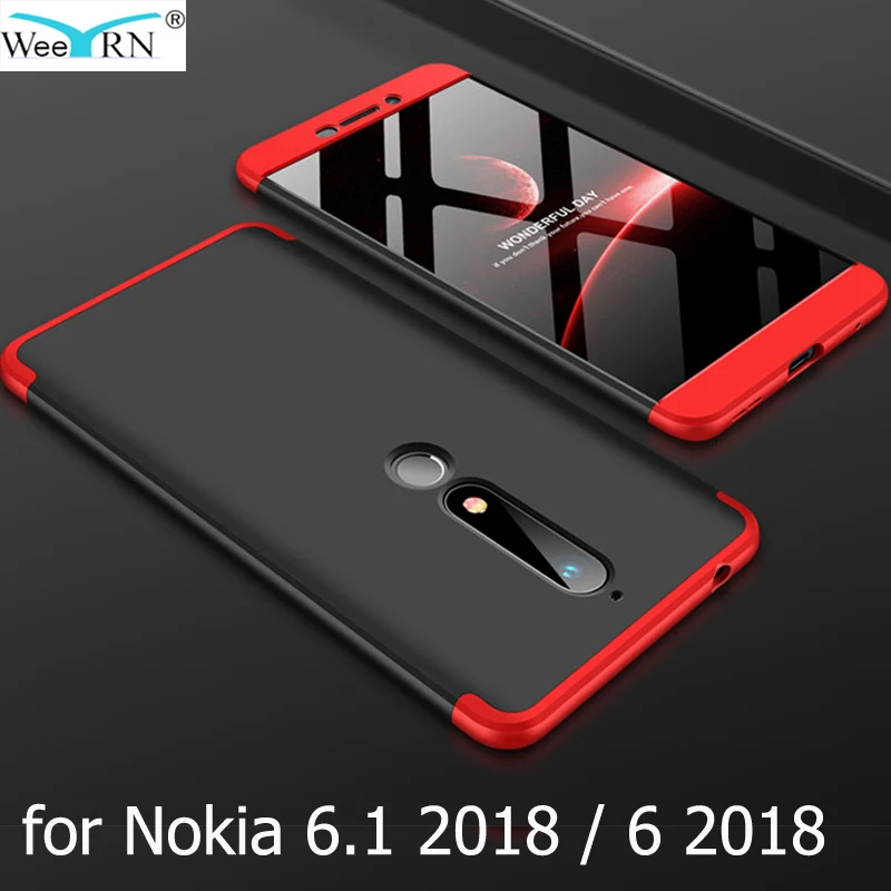 

Cool Anti-Shock 3-in-1 PC Phone Cover Case360 for Nokia 6.1 2018 / 6 2018 Full enclosure Case for Nokia 6.1 2018 Carcasa