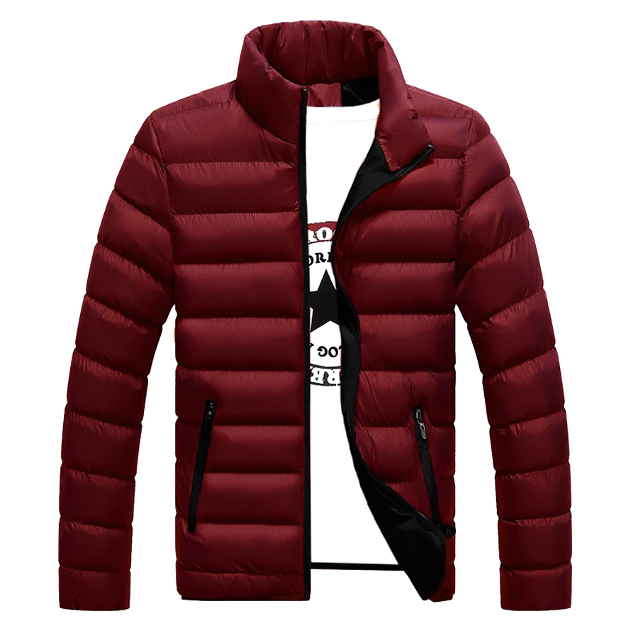 Зимняя мужская куртка, модная мужская парка с воротником-стойкой, мужские однотонные толстые куртки и пальто, мужские зимние парки, M-6XL