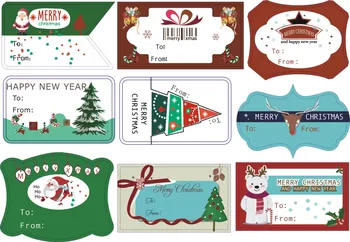 

90pcs/10sheets 2020 New Merry Christmas Written Handmade Cake Packaging Sealing Label Kraft Sticker Baking DIY Gift Stickers